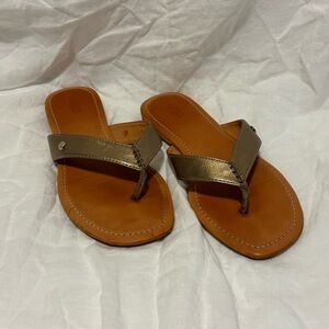 Ugg Tawney gold metallic flip flop, women's size 8